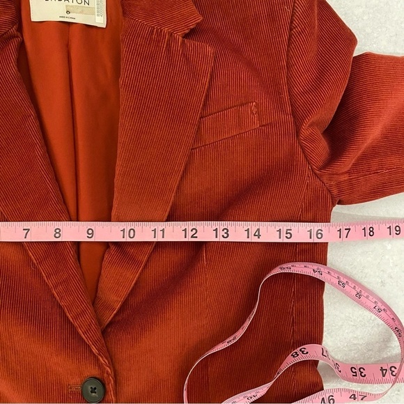 Aritzia || Babaton Taylor Corduroy Blazer Jacket Rust Red Orange 0 - Picture 5 of 8